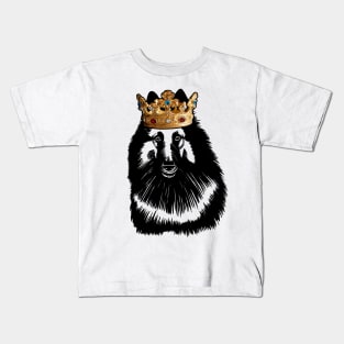 Belgian Tervuren Dog King Queen Wearing Crown Kids T-Shirt